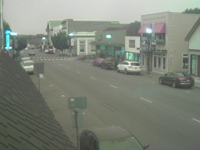 Dense smoke conditions over buildings